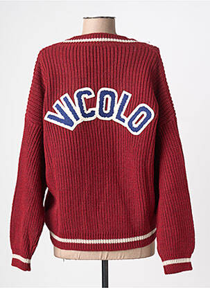 Pull coupe droite manches longues rouge VICOLO femme