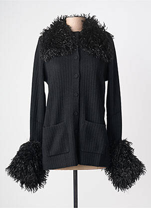 Gilet manches longues col rond noir TWINSET femme