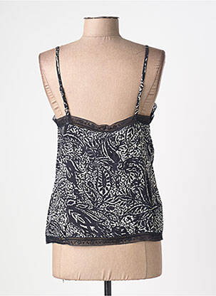 Top tissage crêpe fines bretelles noir FIVE femme