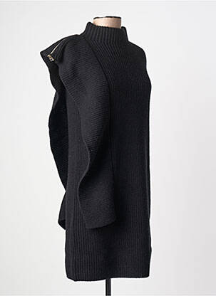 Robe pull coupe droite manches courtes noir LIU JO femme