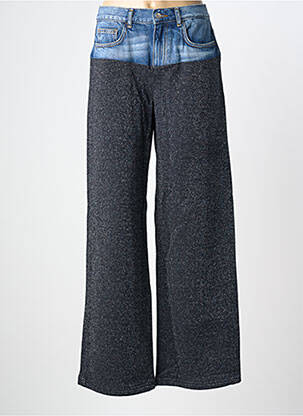 Pantalon large fermeture zippée sous rabat boutonné taille normale bleu LIU JO femme