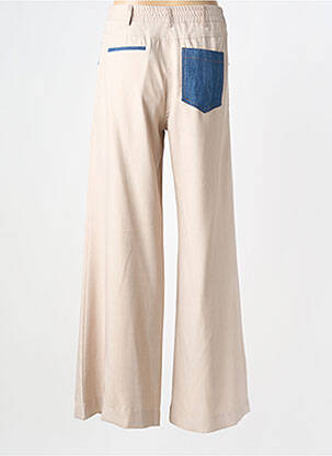 Pantalon large tissage popeline taille normale beige DIXIE femme