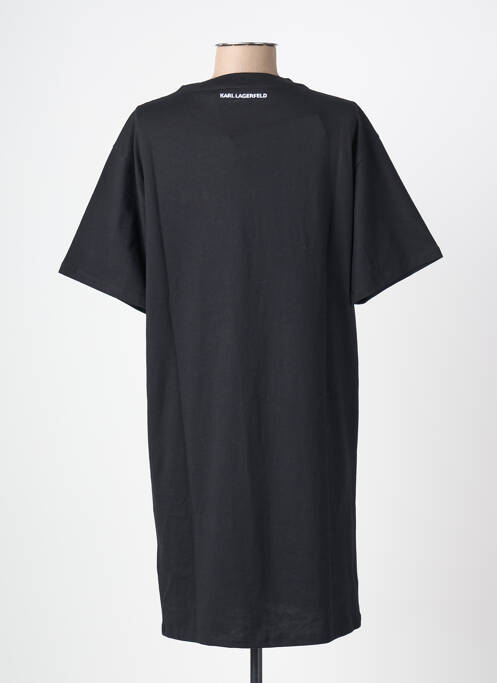 Robe mi-longue manches courtes manches courtes noir KARL LAGERFELD femme