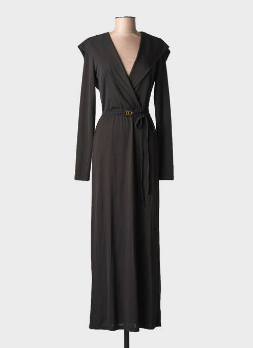 Robe longue coupe cintrée manches longues noir TWINSET femme