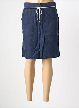 Jupe mi-longue coupe droite bleu CECIL femme