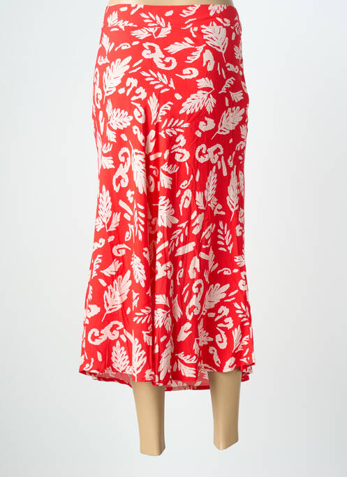 Jupe longue coupe droite rouge ÉTYMOLOGIE femme