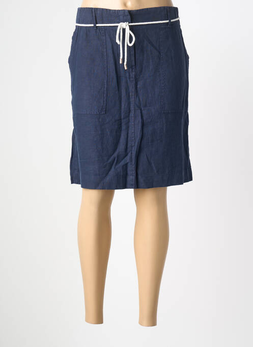 Jupe mi-longue coupe droite bleu CECIL femme