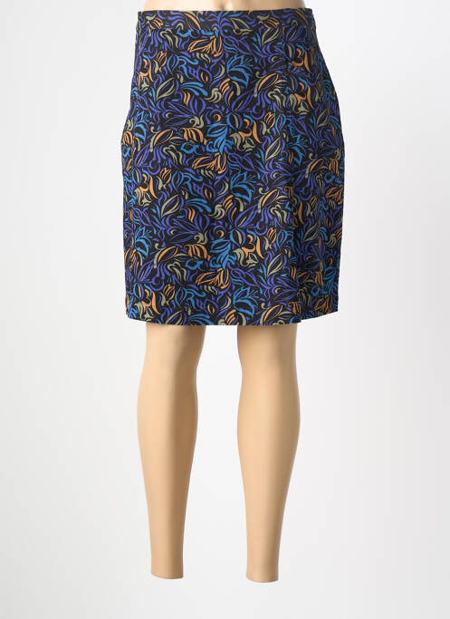 Jupe mi-longue fermeture zip latéral bleu LA FIANCÉE femme