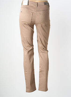 Pantalon slim tissage popeline taille normale marron BRANDTEX femme