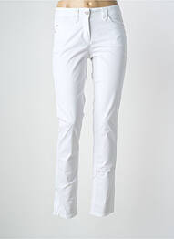 Pantalon slim tissage popeline taille normale blanc BRANDTEX femme