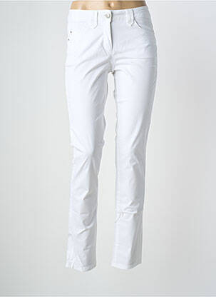 Pantalon slim tissage popeline taille normale blanc BRANDTEX femme