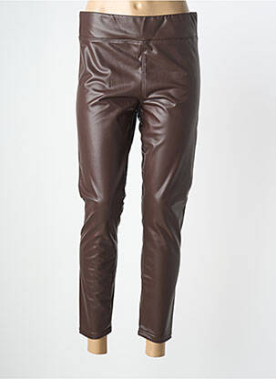 Legging tissage simili-cuir taille normale marron STREET ONE femme