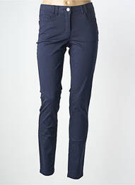 Pantalon slim tissage popeline taille normale bleu BRANDTEX femme
