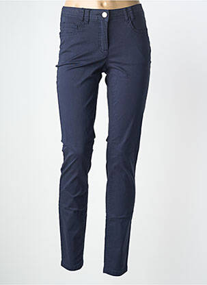 Pantalon slim tissage popeline taille normale bleu BRANDTEX femme
