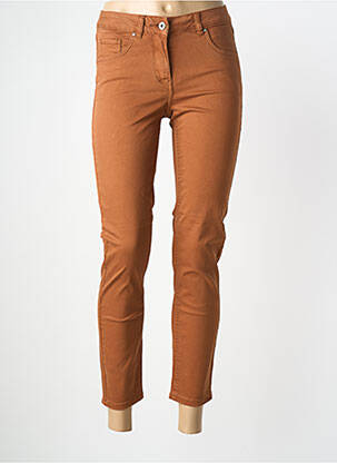Pantalon 7/8 stretch taille normale marron COPENHAGEN femme