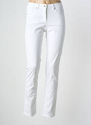 Pantalon slim tissage popeline taille normale blanc BRANDTEX femme