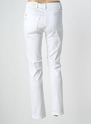 Pantalon slim tissage popeline taille normale blanc BRANDTEX femme