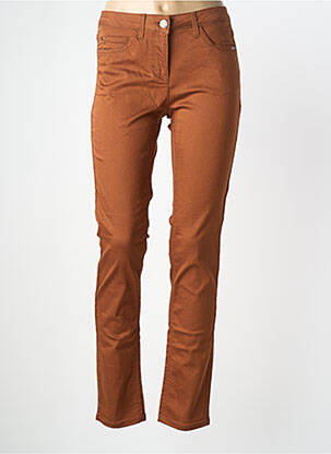 Pantalon slim stretch taille normale marron BRANDTEX femme
