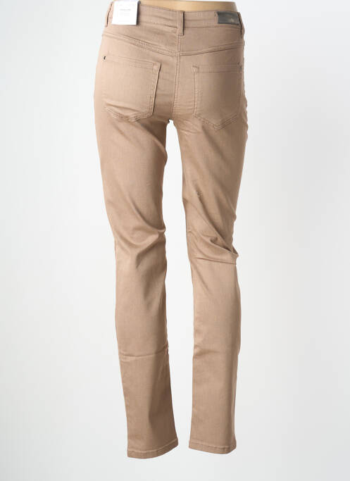 Pantalon slim tissage popeline taille normale marron BRANDTEX femme