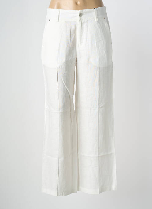 Pantalon large fermeture zippée sous rabat boutonné taille normale blanc STREET ONE femme