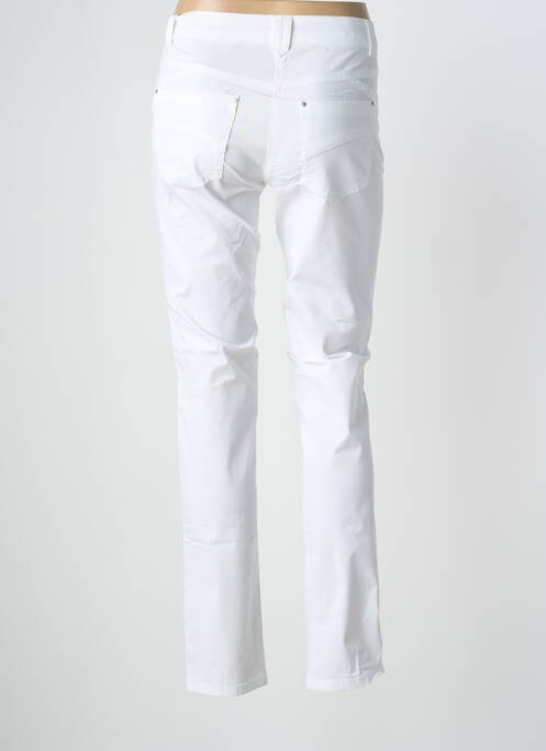 Pantalon slim tissage popeline taille normale blanc BRANDTEX femme