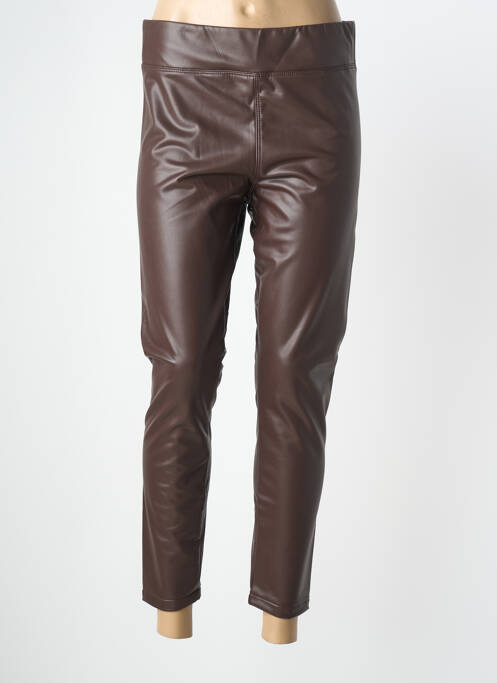 Legging tissage simili-cuir taille normale marron STREET ONE femme