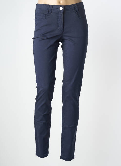 Pantalon slim tissage popeline taille normale bleu BRANDTEX femme