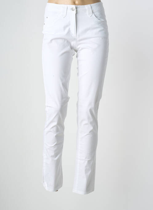 Pantalon slim tissage popeline taille normale blanc BRANDTEX femme