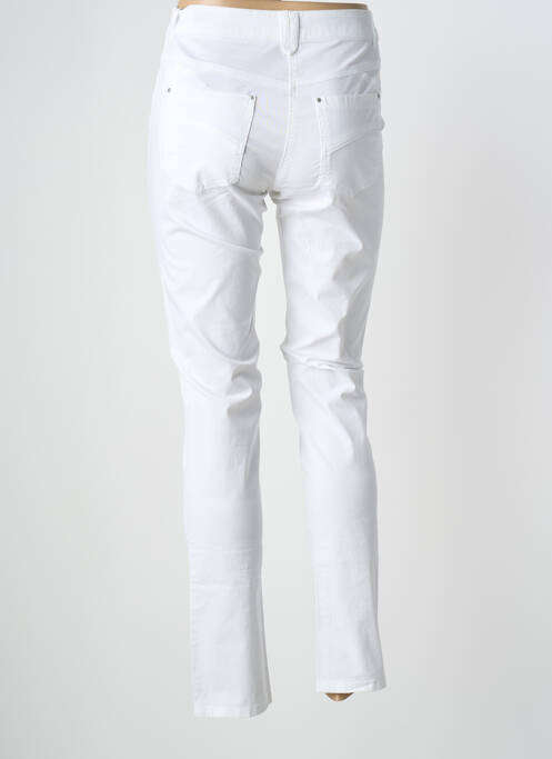 Pantalon slim tissage popeline taille normale blanc BRANDTEX femme