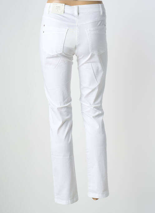 Pantalon slim tissage popeline taille normale blanc BRANDTEX femme