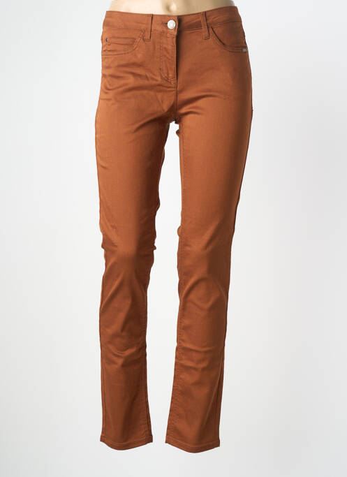 Pantalon slim stretch taille normale marron BRANDTEX femme