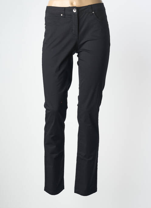 Pantalon slim tissage popeline taille normale noir BRANDTEX femme