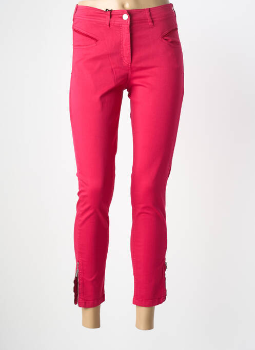 Pantalon 7/8 taille haute taille haute rose PAUL BRIAL femme
