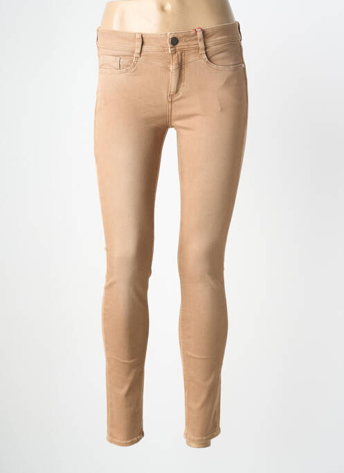 Pantalon slim tissage popeline taille normale marron STREET ONE femme