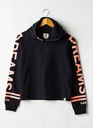 Sweat-shirt à capuche coupe droite manches longues noir GARCIA fille