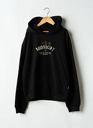 Sweat-shirt à capuche col v manches longues noir GARCIA fille