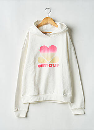 Sweat-shirt à capuche manches longues manches longues blanc ONLY fille