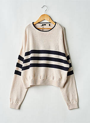Pull resserrée sur le bas manches longues beige IKKS fille