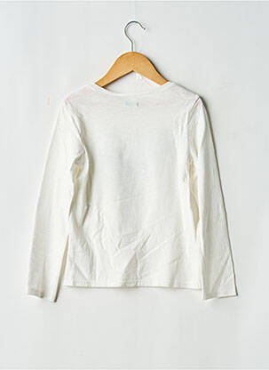 T-shirt coupe droite manches longues blanc IKKS fille