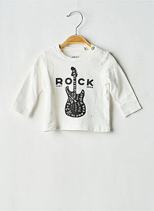 T-shirt coupe droite manches longues blanc IKKS fille