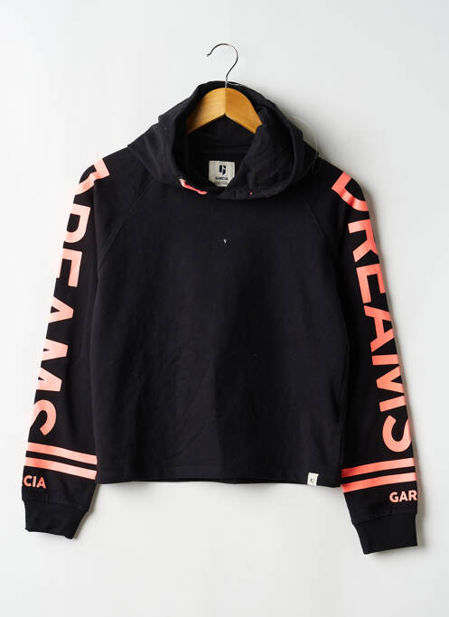 Sweat-shirt à capuche coupe droite manches longues noir GARCIA fille