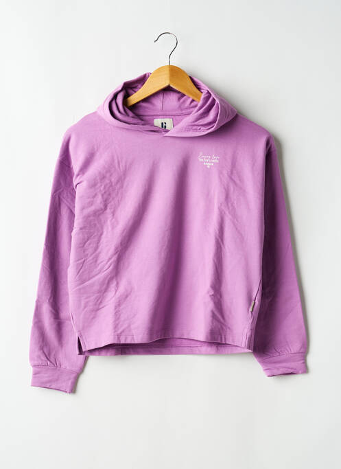 Sweat-shirt à capuche coupe droite manches longues violet GARCIA fille