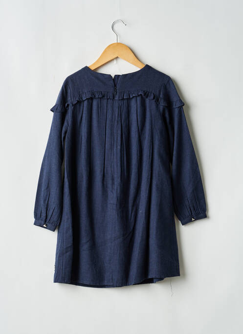 Robe mi-longue fermeture zippée au dos manches longues bleu CARREMENT BEAU fille