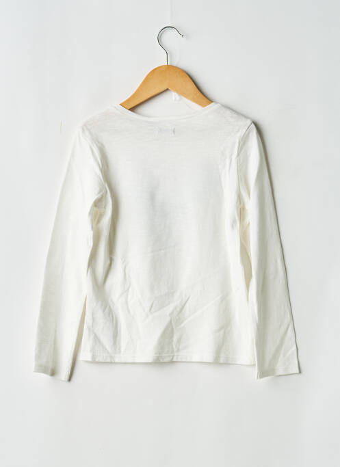 T-shirt coupe droite manches longues blanc IKKS fille