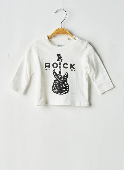 T-shirt coupe droite manches longues blanc IKKS fille