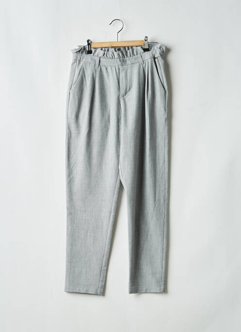 Pantalon droit poches taille élastique gris IKKS fille