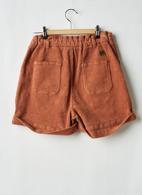 Short fermeture zippée sous rabat boutonné taille élastique marron IKKS fille
