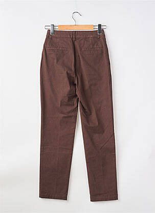 Pantalon chino tissage popeline taille normale marron LABDIP femme