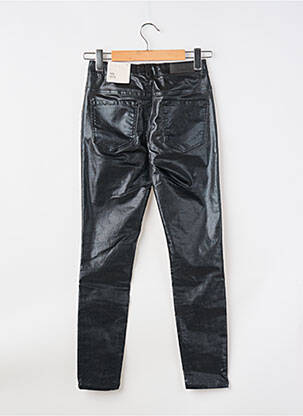 Pantalon slim tissage enduit taille normale noir ICHI femme