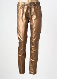Jeans coupe slim stretch taille normale marron GEISHA femme